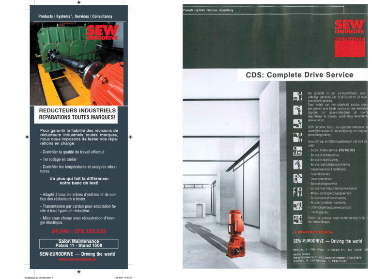 Publicité produit SEW-EURODRIVE dans la presse industrielle